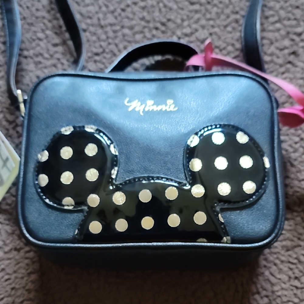Black and Gold Polka Dot Crossbody Bag